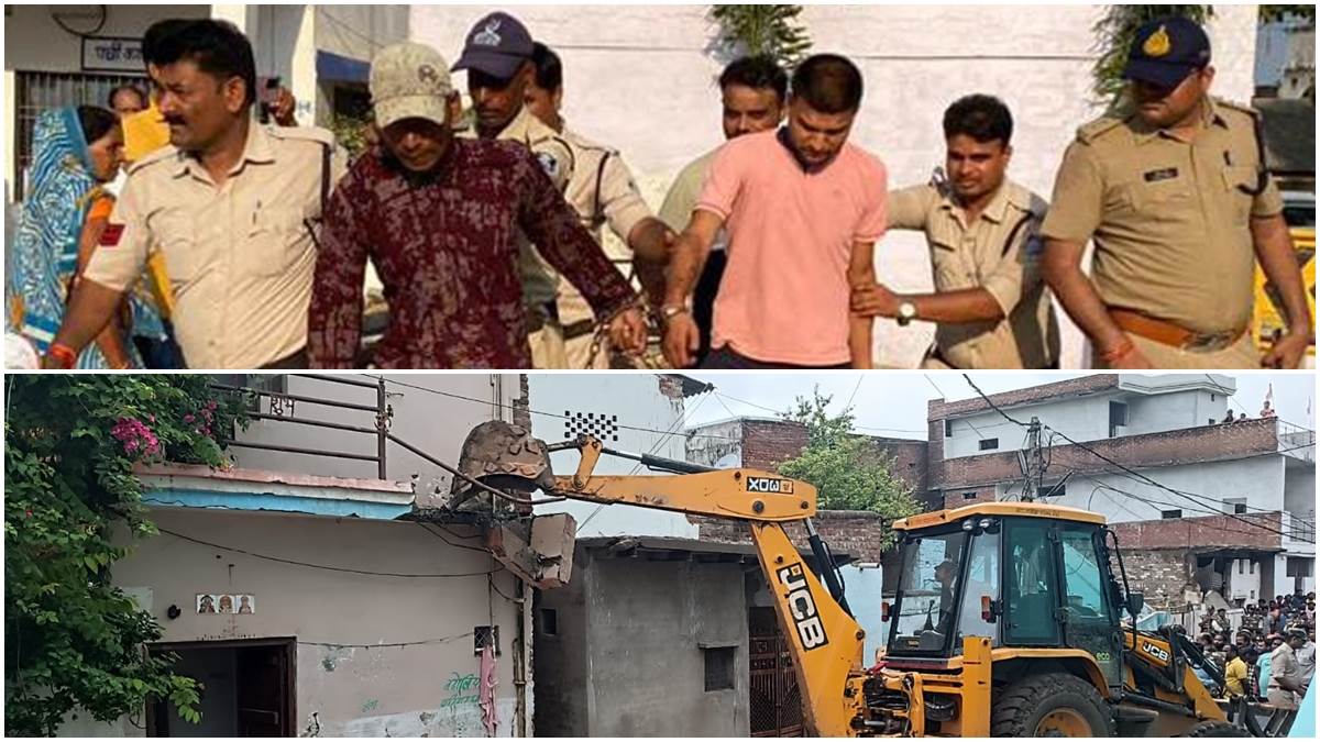 The houses of the accused who gang-raped a minor were demolished