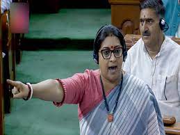 Smriti Irani's big allegation, 'While leaving the Lok Sabha, Rahul Gandhi made a gesture of flying kiss'