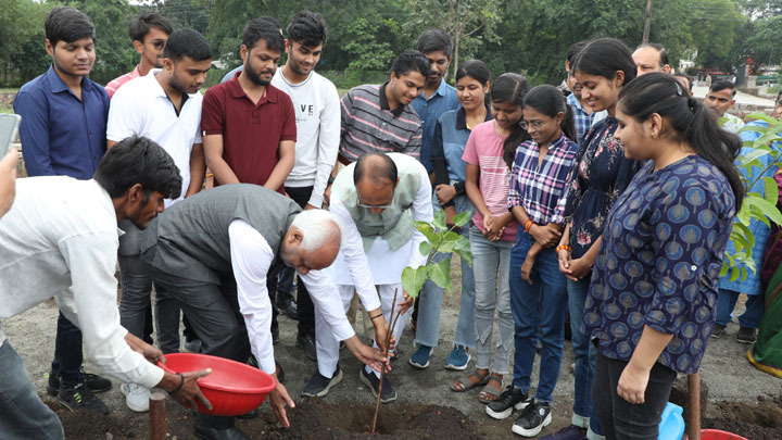 planted saplings with the students