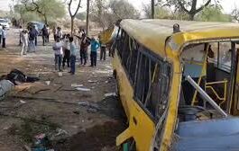 school bus overturned