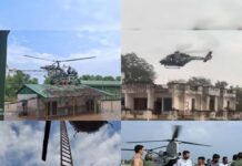 डोंगाघाट में बाढ़ के बीच फंसे 18 लोग एयरलिफ्ट, MI-17 ने संभाला मोर्चा